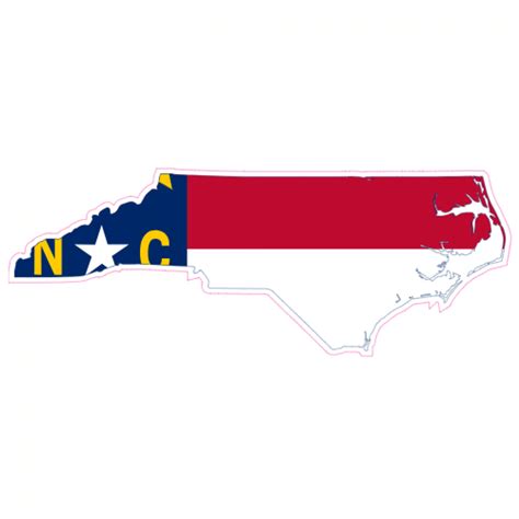 North Carolina Flag State Shaped Sticker - U.S. Custom Stickers