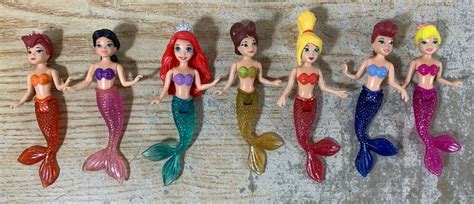 Disney Polly Pocket Princess Little Mermaid Ariel 6 Sisters Lot Of 7 ...