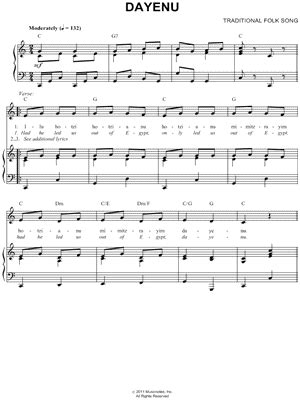 "Dayenu" Sheet Music - 2 Arrangements Available Instantly - Musicnotes