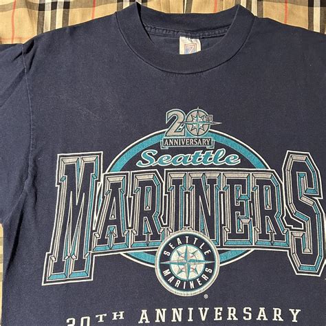 Vintage 1997 20th Anniversary Seattle Mariners logo... - Depop