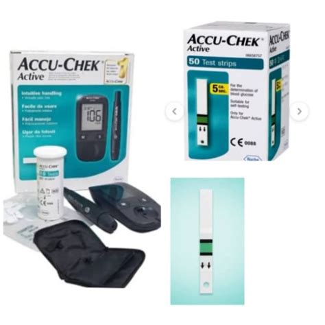 Accu-Chek Active Blood Sugar Monitor – Glucometer + 10 Free Test Strips ...