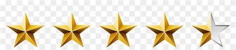 5 Out Of 5 Stars - 4.5 Out Of 5 Star Rating - Free Transparent PNG ...