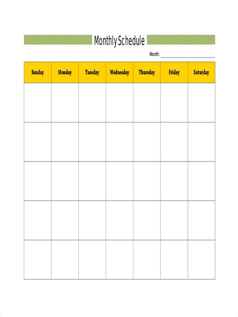 Blank Schedule - 7+ Examples, Format, Pdf, How to Prepare