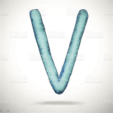 Watercolor Letters V Stock Illustration - Download Image Now - Alphabet ...