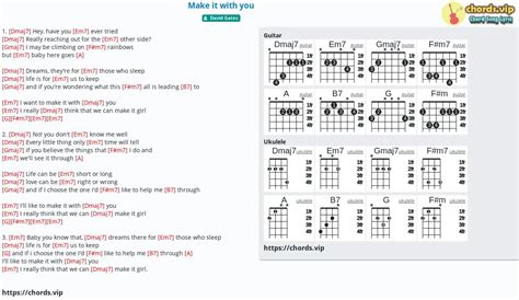 Chord: Make it with you - tab, song lyric, sheet, guitar, ukulele ...