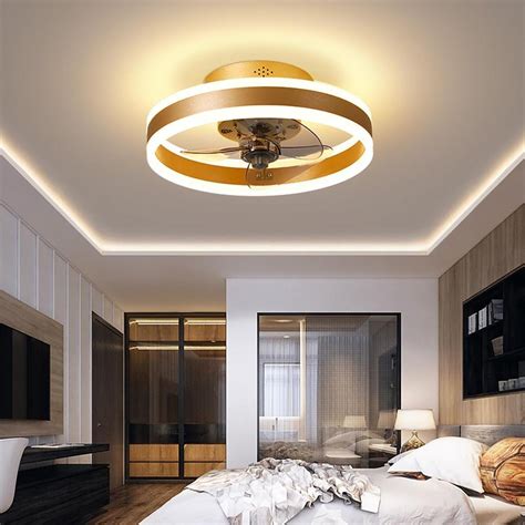 16'' Circular Dimmable LED Modern Ceiling Fan Light Chandelier with Fan ...