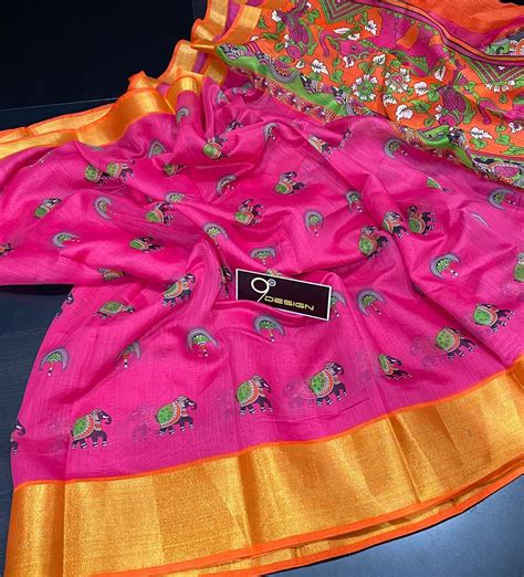 Pretty Printed Jute Sarees