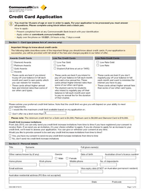 Credit Card Application Form - 6 Free Templates in PDF, Word, Excel ...