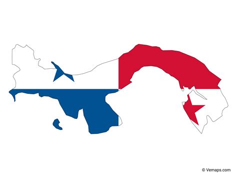 Flag Map of Panama | Free Vector Maps