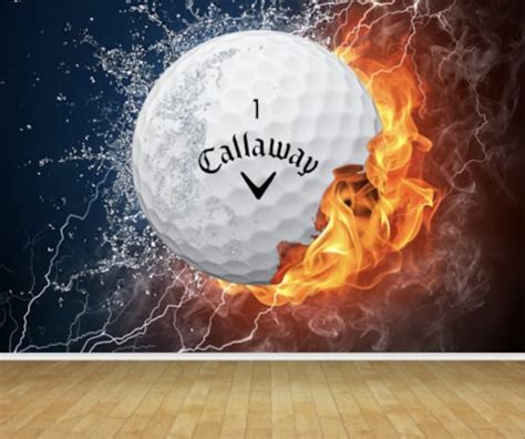 Golf Ball Sport Flames Fire Wallpaper Mural for Bedroom | Etsy