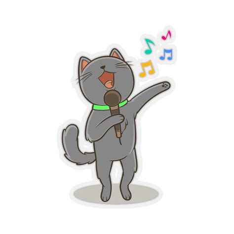 Singing Kitteh Sticker Cat Singing Stickers Cute Cat Decal | Etsy | Cat ...