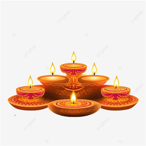 Festival Of Lights Happy Diwali Greeting Card Design With Illust ...