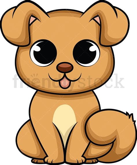 Cute Baby Dog Cartoon Vector Clipart - FriendlyStock