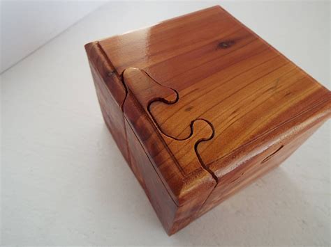 Custom handmade wooden puzzle box aromatic red cedar