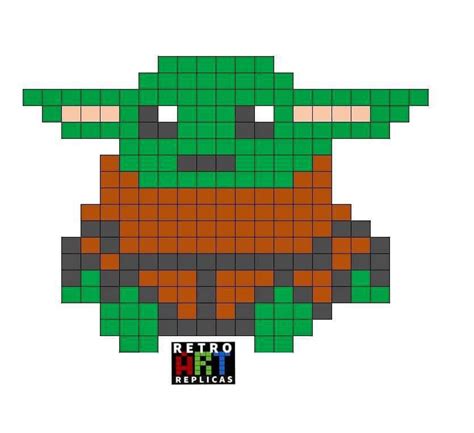 Baby Yoda Pixel Art Grid