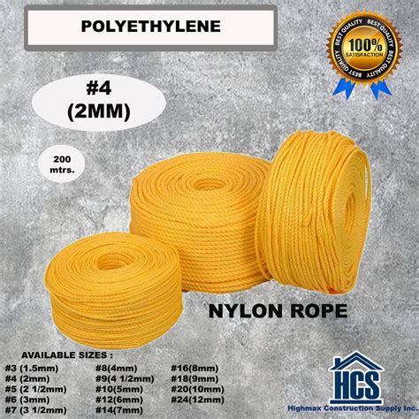 Polyethylene Nylon Rope No.4 2mm- Lubid | Lazada PH