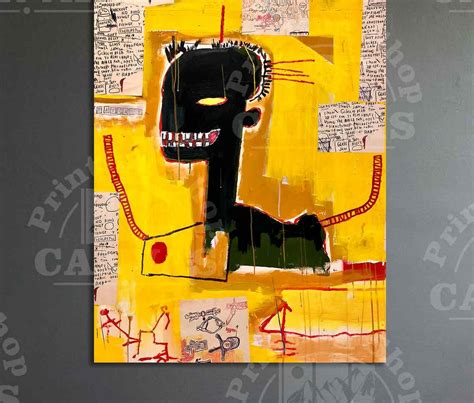 Jean Michel Basquiat Graffiti print on Canvas Basquiat crown | Etsy