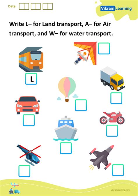 Download write l– for land transport, a– for air transport, and w– for ...