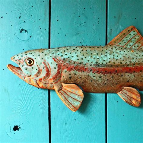 Custom Repurposed Copper Rainbow Trout Sculpture by Metal Art by Mark ...