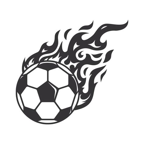 Hot soccer ball fire logo silhouette. football club graphic design ...