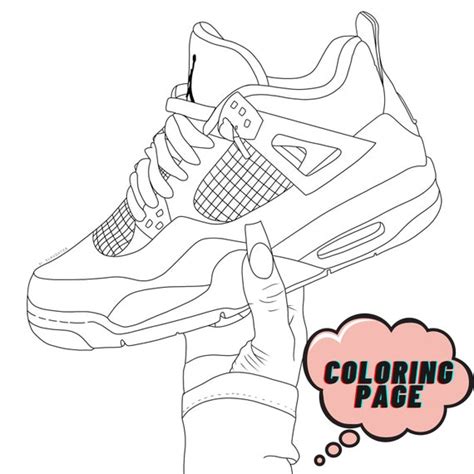 Air Jordan 4 Retro Coloring Page - Etsy