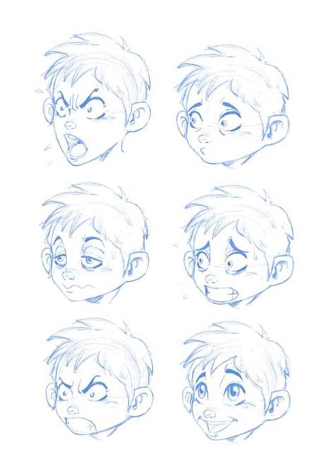 How to Draw a Cartoon Face. Facial Expressions . | Drawing cartoon ...