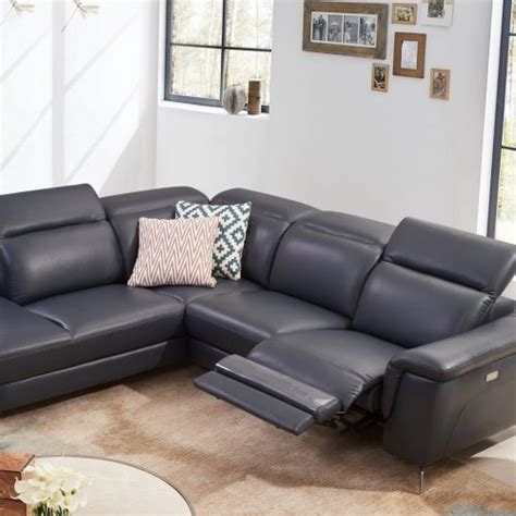 Genuine Leather Electric Power Reclining Sectional Sofa (4379E ...