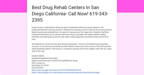 Best Drug Rehab Centers In San Diego California- Call Now! 619-343-2395