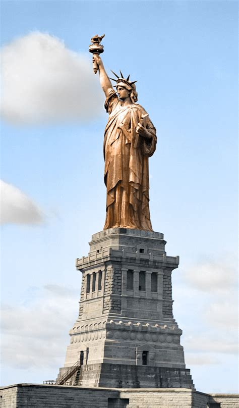 Colorized photo of The Statue of Liberty as she would've looked around ...