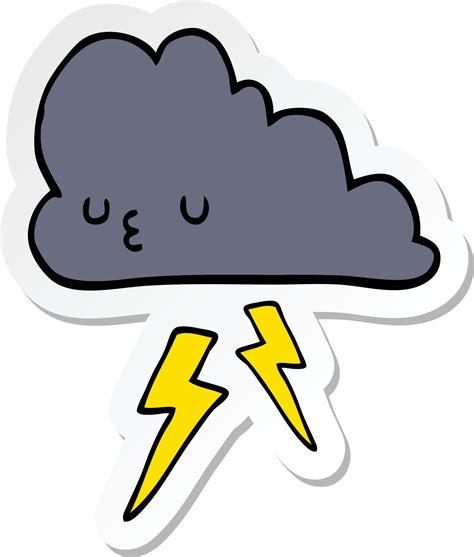 sticker of a cartoon storm cloud 10646182 Vector Art at Vecteezy