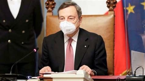 Italian PM Mario Draghi prepares a video message as new Covid-19 cases ...