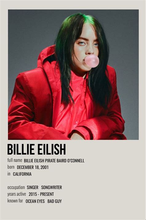 billie eilish | Billie eilish, Billie, Movie posters minimalist