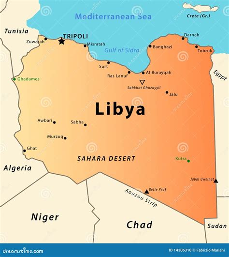 Libya Map Stock Photo - Image: 14306310