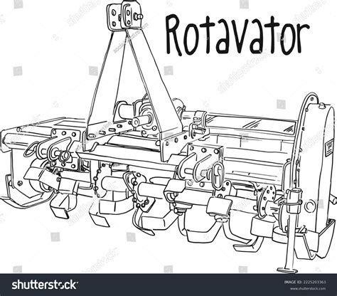 Agriculture Rotavator Farming Tractor Rotavator Stock Vector (Royalty ...