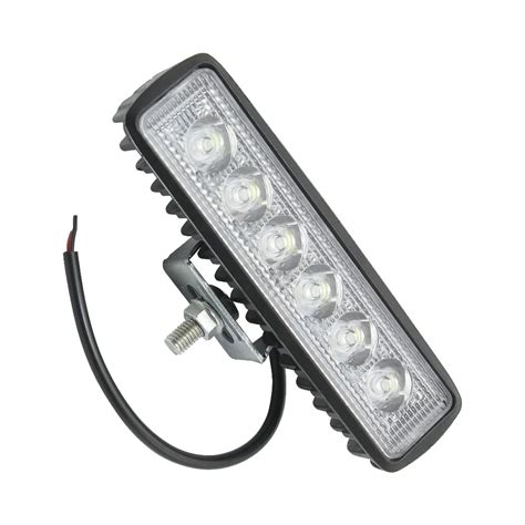 ANBLUB 12V 18W 6 inch LED Car Work Light Bar Spotlight 6000K DRL Lights ...