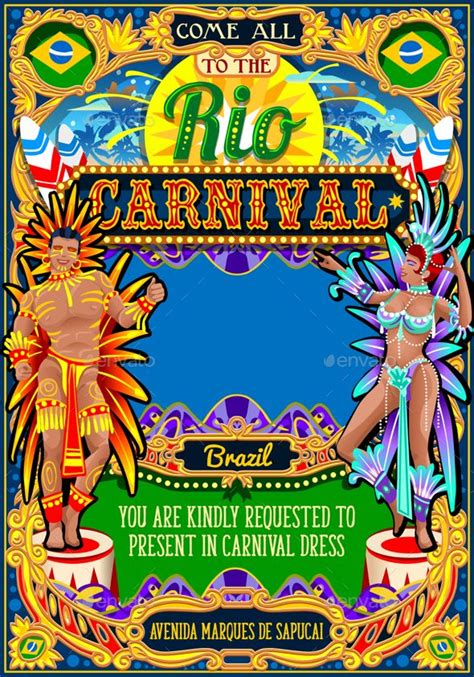 Rio carnival poster frame brazil carnaval mask show parade – Artofit