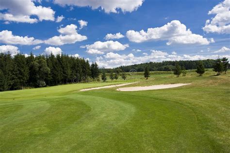 Fairway Of A Beautiful Golf Course Stock Photo - Image of danger, game ...