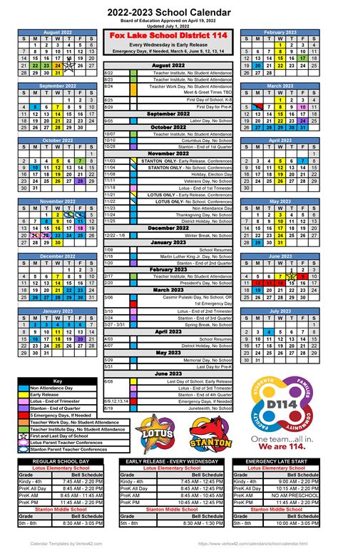 District Calendar | Fox Lake Grade School District 114