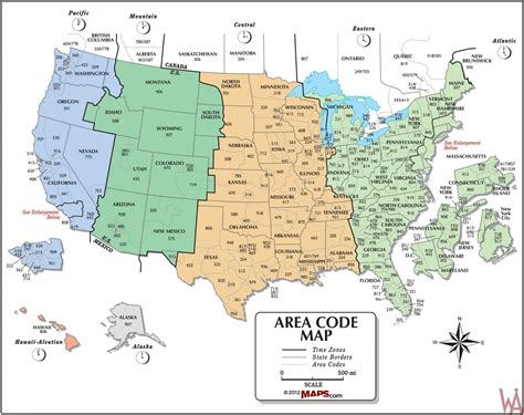 The Map of Time Zone & Area Code of the USA | WhatsAnswer