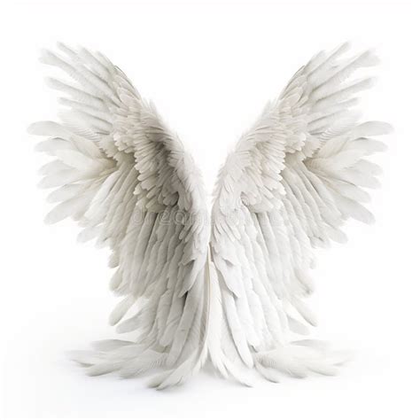 White Bird Wings with Feathers, Angel Wings Isolated on White Close-up ...