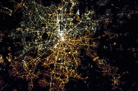 Night time satellite image of Berlin, Germany Poster Print by Panoramic ...