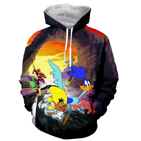 Cartoon 3D Printed Road Runner Wile E Coyote Hoodies in 2022 | Road ...