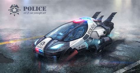 Sci-fi future city -police car, Jina Park on ArtStation at https://www ...