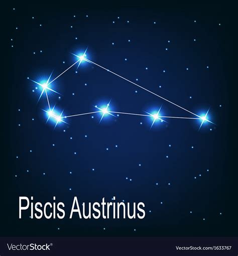 The constellation Piscis Austrinus star in the Vector Image