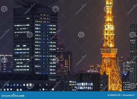 Tokyo Cityscape and Tokyo Tower. Editorial Stock Image - Image of scene ...