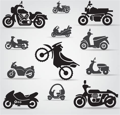 12 motorcycle silhouette vector Free vector in Adobe Illustrator ai ...