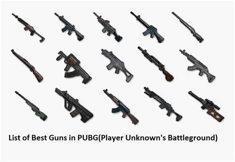 Pubg Gun Png Free Image - All Guns In Pubg, Transparent Png - kindpng