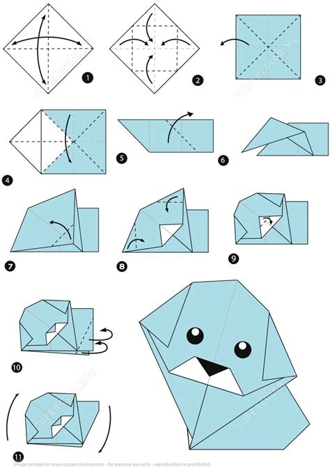 How to Make an Origami Dog Step by Step Instructions | Super Coloring ...