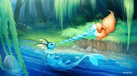 Commission: Flareon and Vaporeon by eldrige on DeviantArt