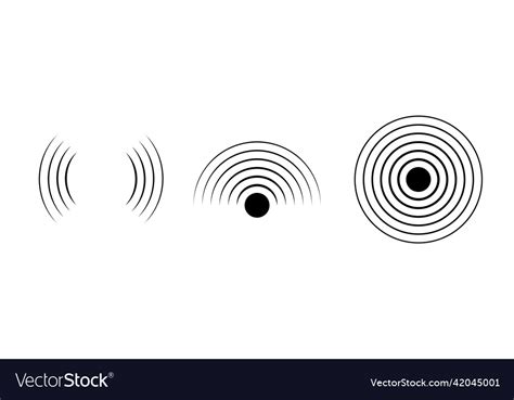 Signal sound wave icon circle pulse sonic Vector Image